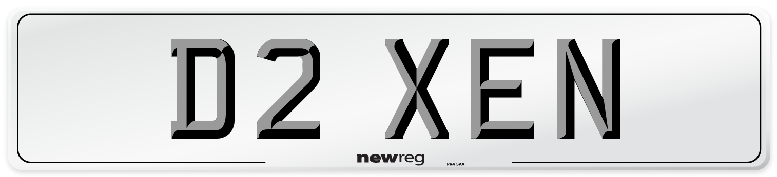 D2 XEN Number Plate from New Reg